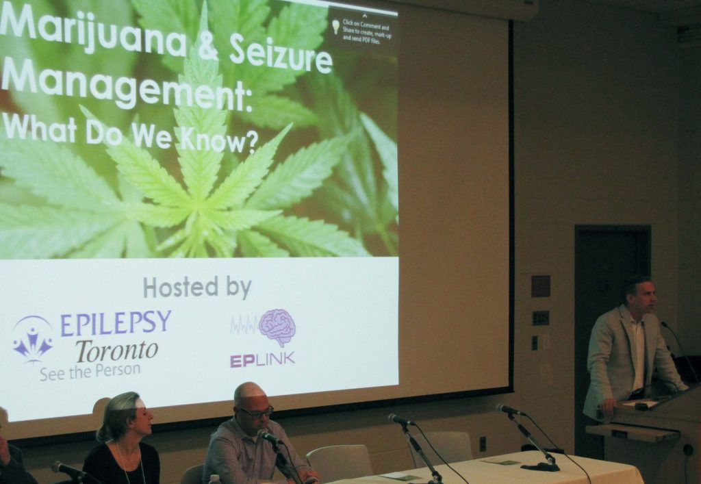 Man speaking during marijuana panel
