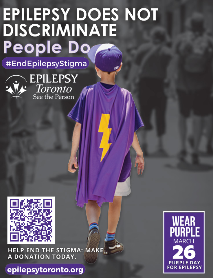 Epilepsy Toronto March Awareness Campaign, End Epilepsy Stigma, Photo of Kid with Super Hero costume.
